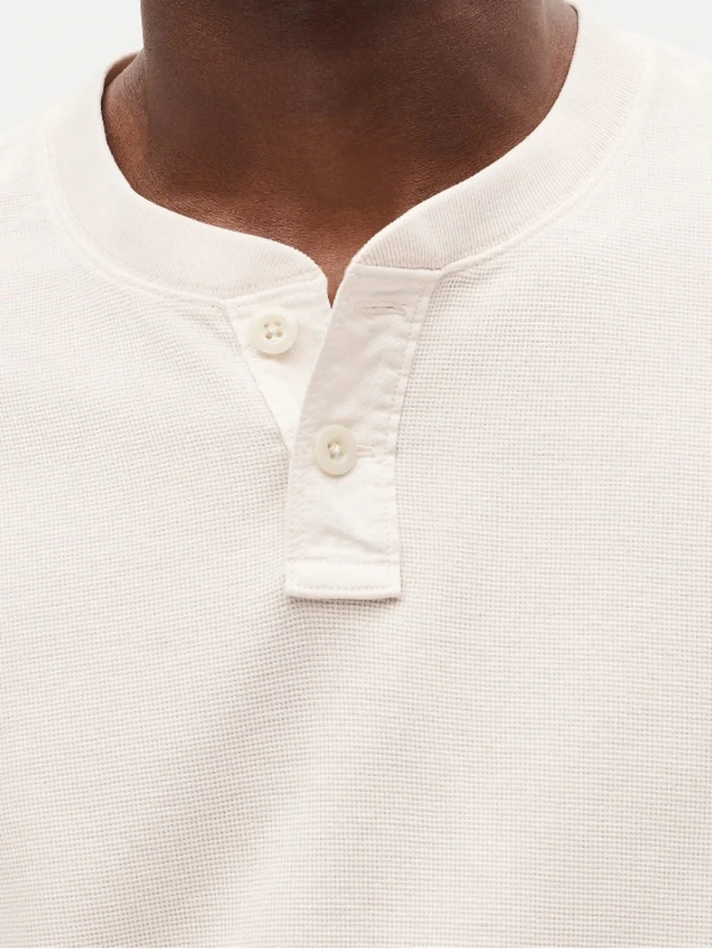 J crew natural Summerweight waffle-knit cotton henley